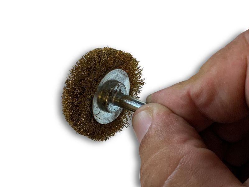 Brosse circulaire métallique sur tige Ø 38 mm | Fil laiton dur – Image 4