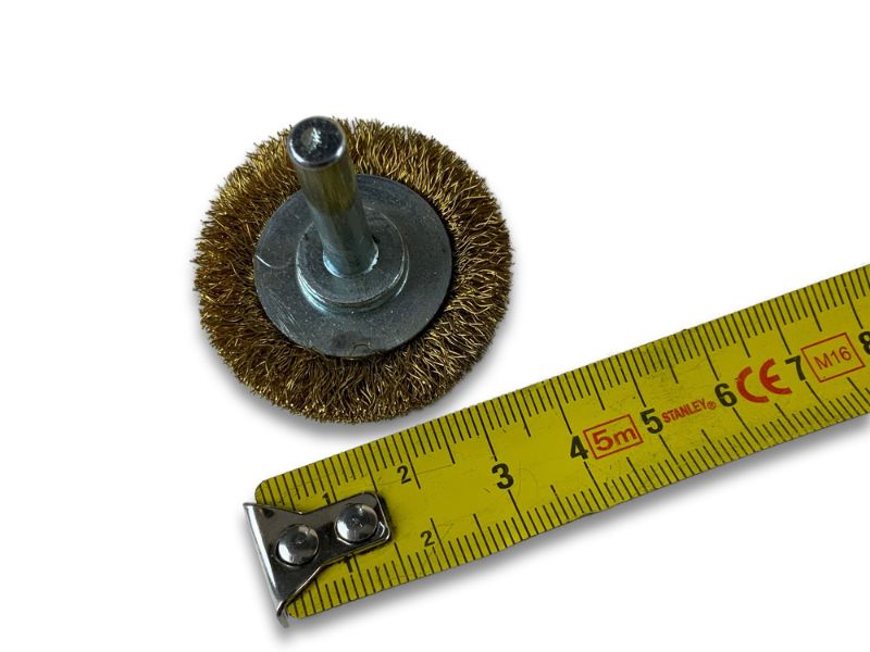 Brosse circulaire métallique sur tige Ø 38 mm | Fil laiton dur – Image 6