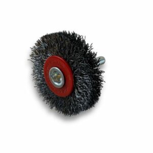Brosse circulaire métallique sur tige Ø 50 mm | Fil acier dur