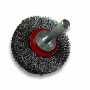 Brosse circulaire métallique sur tige Ø 50 mm | Fil acier souple