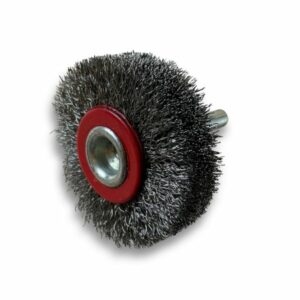 Alternative view of Brosse circulaire métallique sur tige Ø 50 mm | Fil acier souple