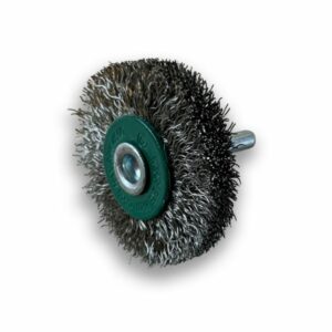 Brosse circulaire métallique sur tige Ø 50 mm | Fil inox dur