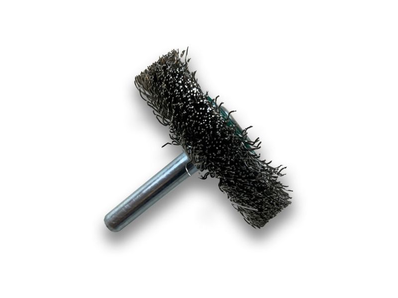 Brosse circulaire métallique sur tige Ø 50 mm | Fil inox dur – Image 3