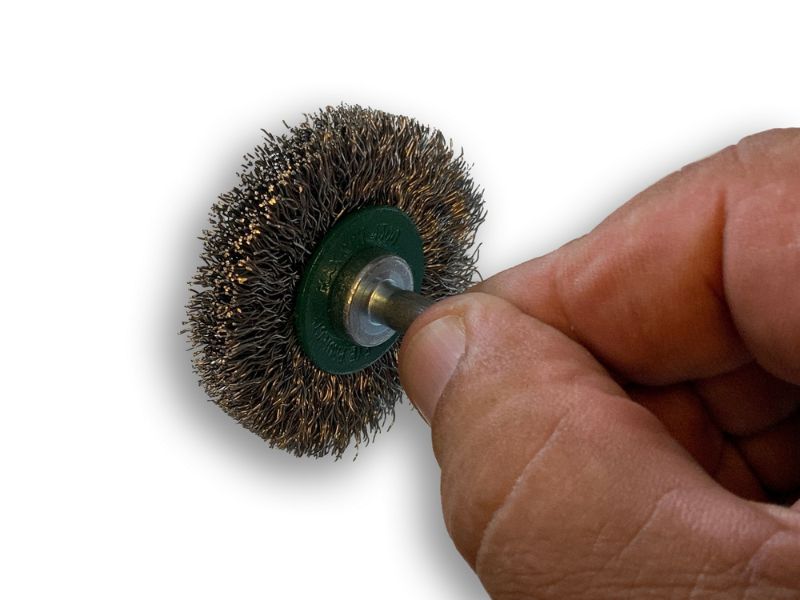 Brosse circulaire métallique sur tige Ø 50 mm | Fil inox dur – Image 4