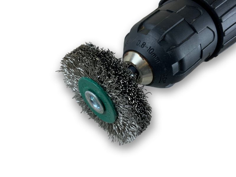 Brosse circulaire métallique sur tige Ø 50 mm | Fil inox dur – Image 5