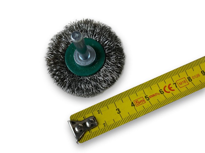 Brosse circulaire métallique sur tige Ø 50 mm | Fil inox dur – Image 6