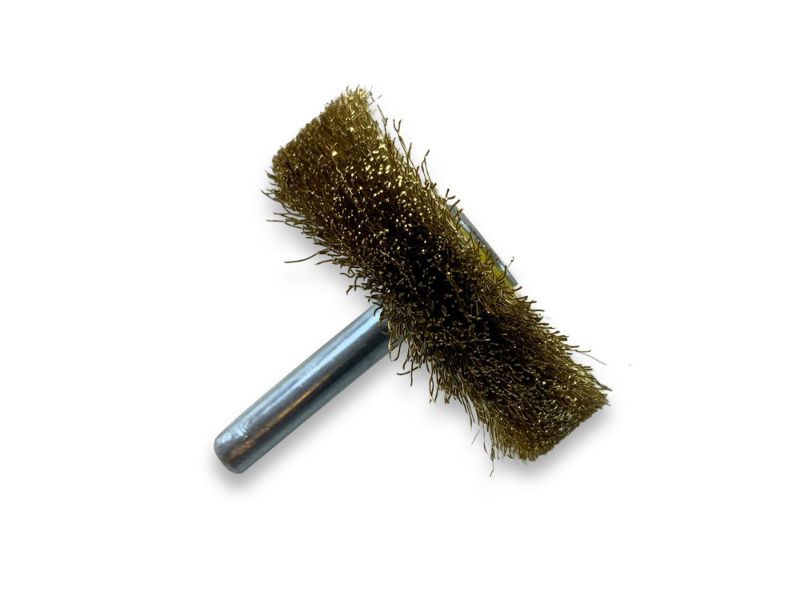 Brosse circulaire métallique sur tige Ø 50 mm | Fil laiton dur – Image 3