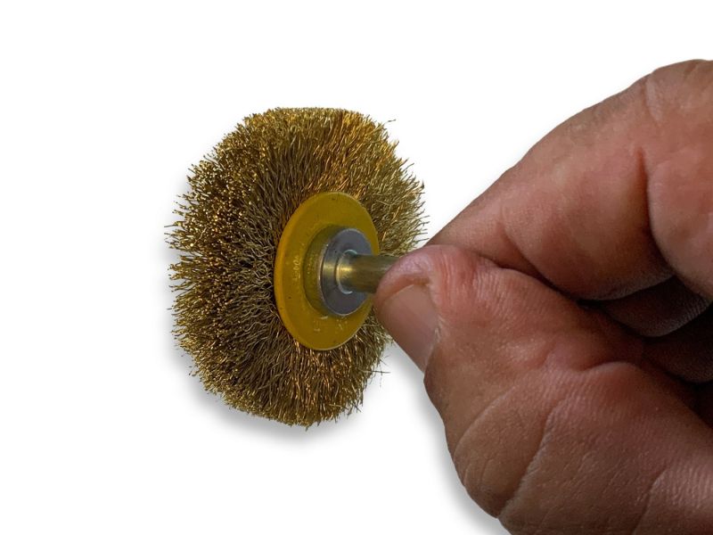 Brosse circulaire métallique sur tige Ø 50 mm | Fil laiton dur – Image 4