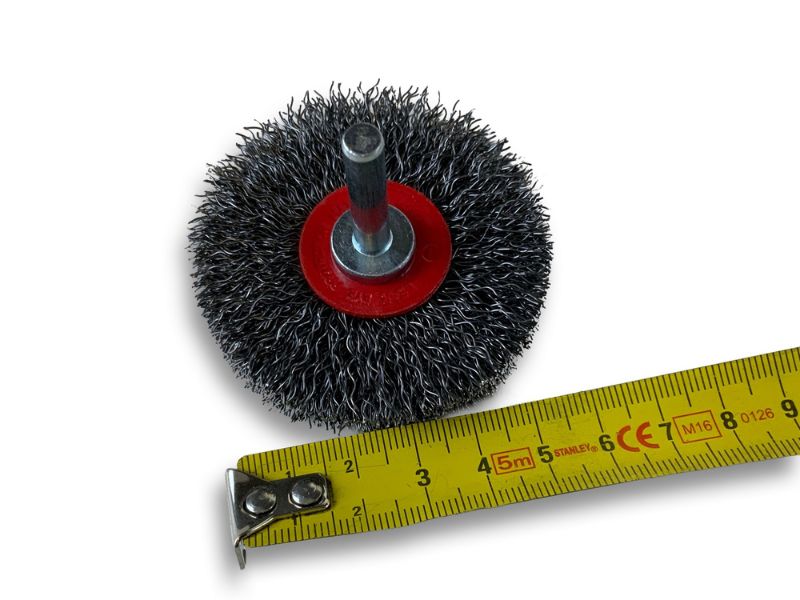 Brosse circulaire métallique sur tige Ø 60 mm | Fil acier dur – Image 6