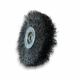 Brosse circulaire métallique sur tige Ø 60 mm | Fil acier souple