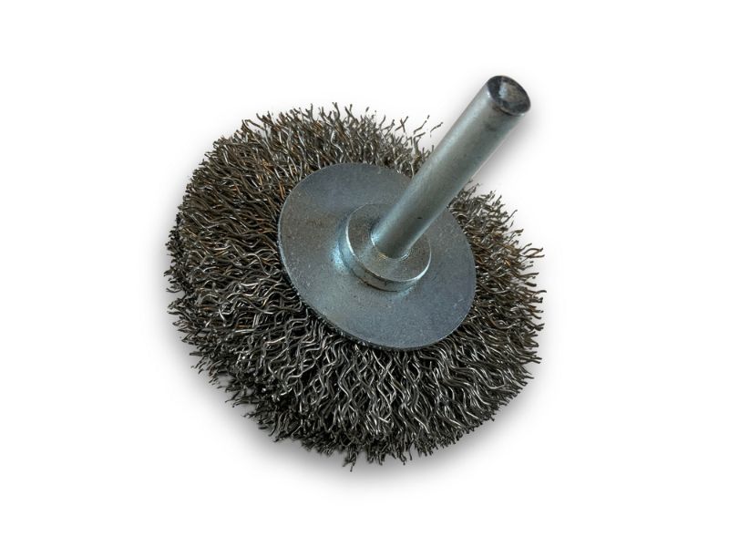 Brosse circulaire métallique sur tige Ø 60 mm | Fil inox dur – Image 2