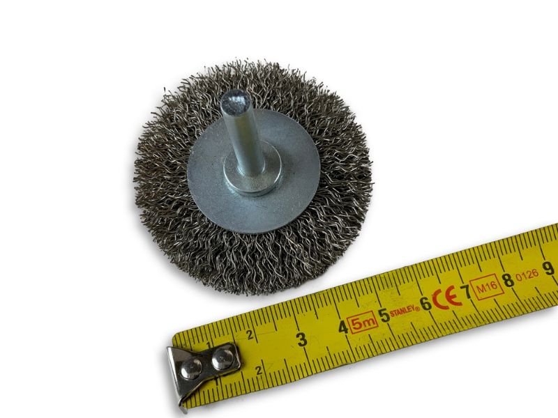 Brosse circulaire métallique sur tige Ø 60 mm | Fil inox dur – Image 6