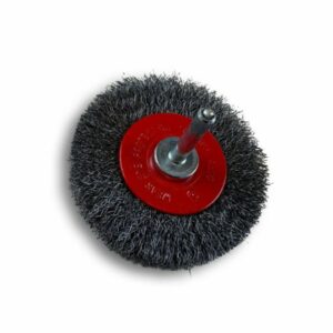 Brosse circulaire métallique sur tige Ø 75 mm | Fil acier souple