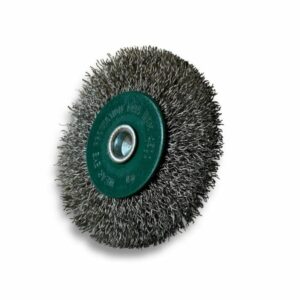 Brosse circulaire métallique sur tige Ø 75 mm | Fil inox dur