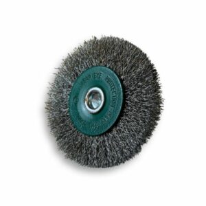 Brosse circulaire métallique sur tige Ø 75 mm | Fil inox souple