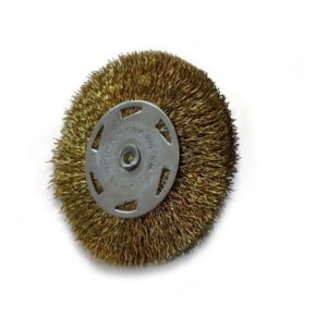 Brosse circulaire métallique sur tige Ø 75 mm | Fil laiton dur
