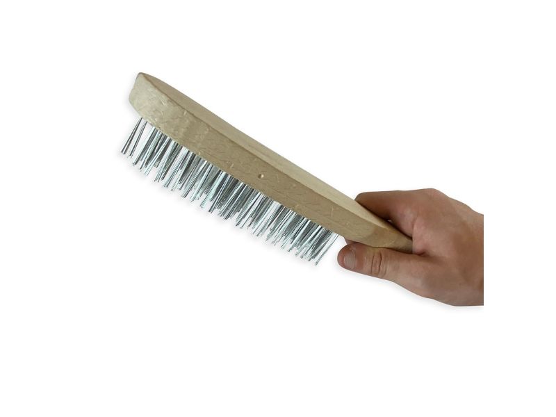 Brosse métallique à main type soudeur | Fil laiton ou inox rond lisse sur 4 rangs – Image 5