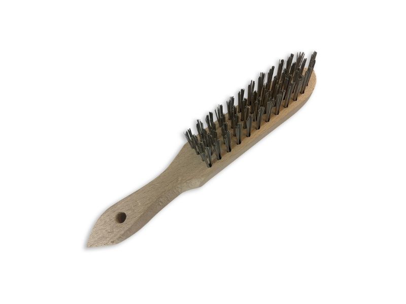 Brosse métallique à main type soudeur | Fil laiton ou inox rond lisse sur 4 rangs – Image 4