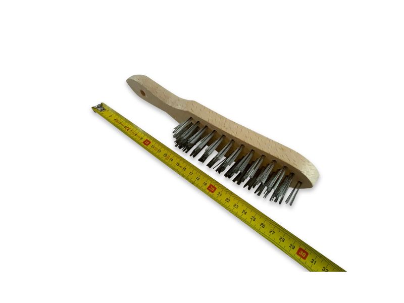 Brosse métallique à main type soudeur | Fil laiton ou inox rond lisse sur 4 rangs – Image 6