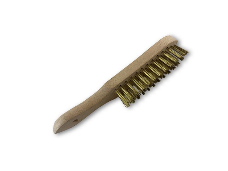 Brosse métallique à main type soudeur | Fil laiton ou inox rond lisse sur 4 rangs – Image 7