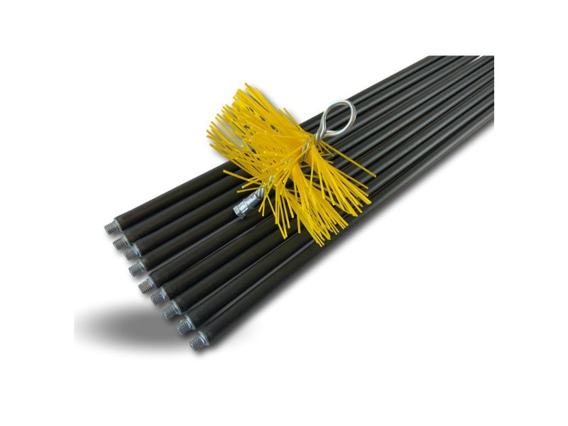 Kit ramonage classique conduit gainé | Hérisson synthétique | 9 cannes | 9*1,4m
