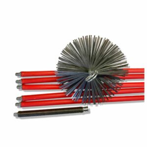 Kit de ramonage pro conduits non gainés | Hérisson acier plat | 8,50 m 6 cannes | Ressort de départ