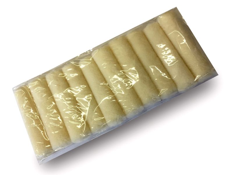Pack 10 manchons mini rouleaux pattes de lapin laqueur | Velours ou Polyamide 100 mm