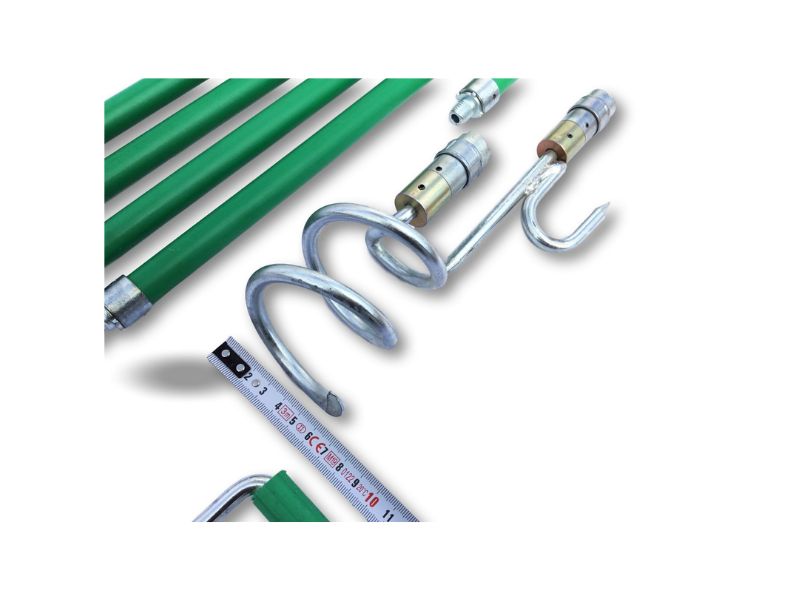 Kit cannes curage canalisations | Ø 45 à 100 mm | Cannes vertes Kiblok 6,60 m | 2 accessoires – Image 2