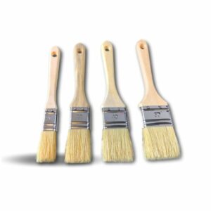 4 pinceaux plats type queue de morue | Soie synthétique | Vernir laquer lisser