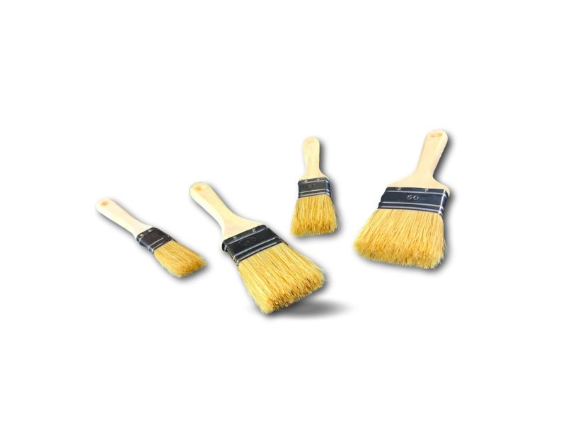 4 pinceaux plats type queue de morue | Soie synthétique | Vernir laquer lisser – Image 2