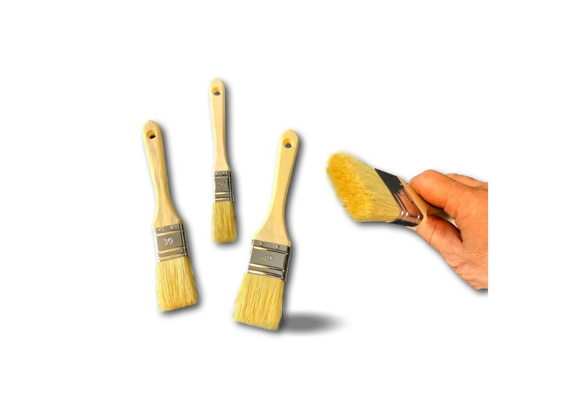 4 pinceaux plats type queue de morue | Soie synthétique | Vernir laquer lisser – Image 3
