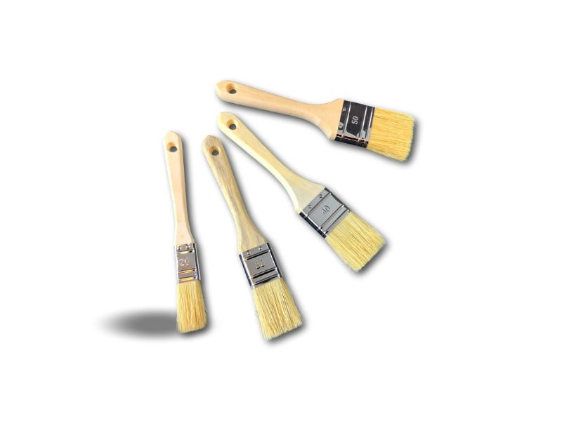 4 pinceaux plats type queue de morue | Soie synthétique | Vernir laquer lisser – Image 4
