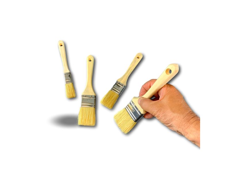4 pinceaux plats type queue de morue | Soie synthétique | Vernir laquer lisser – Image 5
