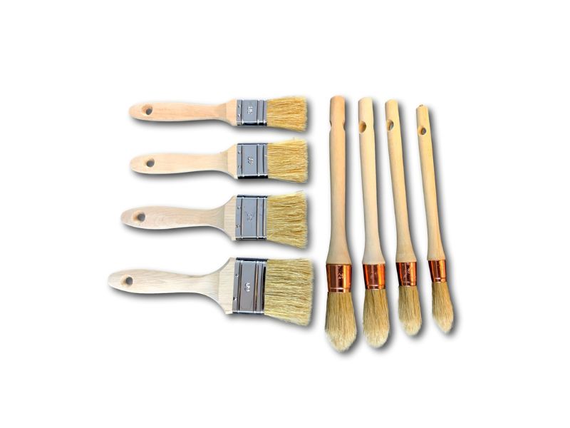 8 pinceaux plats et ronds qualité hyper pro | 100 % soie | Vernir laquer lisser