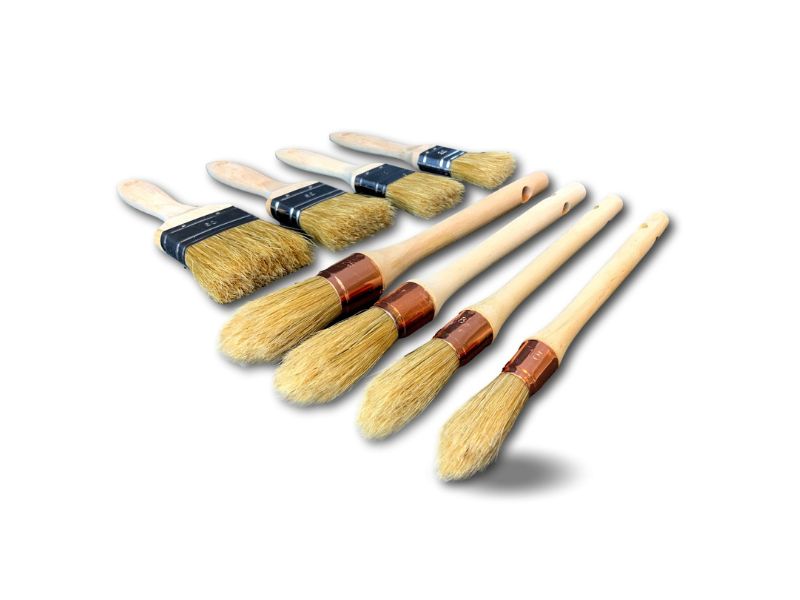 8 pinceaux plats et ronds qualité hyper pro | 100 % soie | Vernir laquer lisser – Image 2