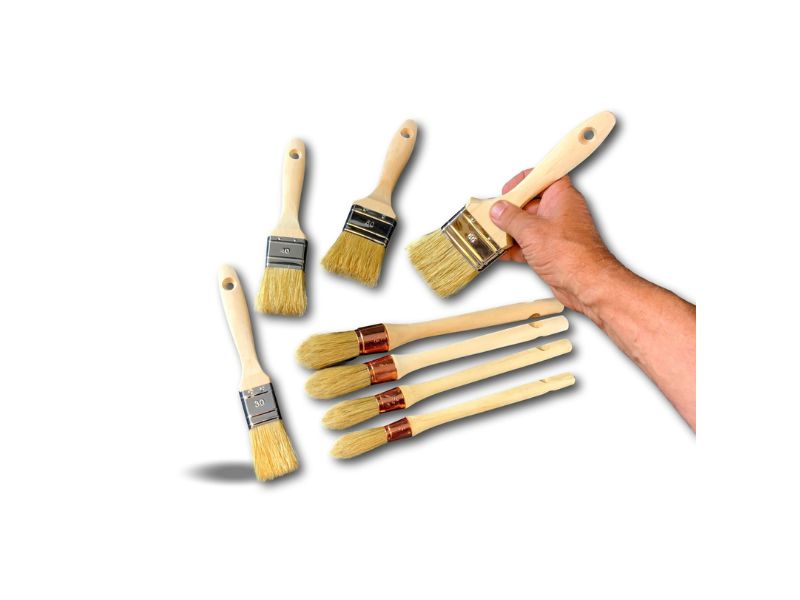 8 pinceaux plats et ronds qualité hyper pro | 100 % soie | Vernir laquer lisser – Image 3
