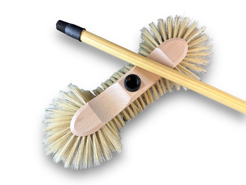 Balais ménage demi-tête | Garnissage soie blanche 65 mm
