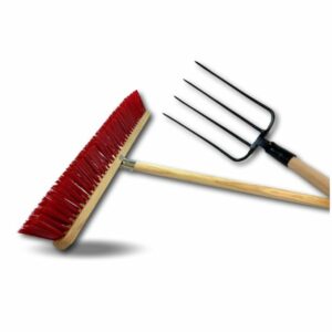 Alternative view of Lot balai cantonnier PVC 60 cm + fourche 4 dents fines | Manches en bois