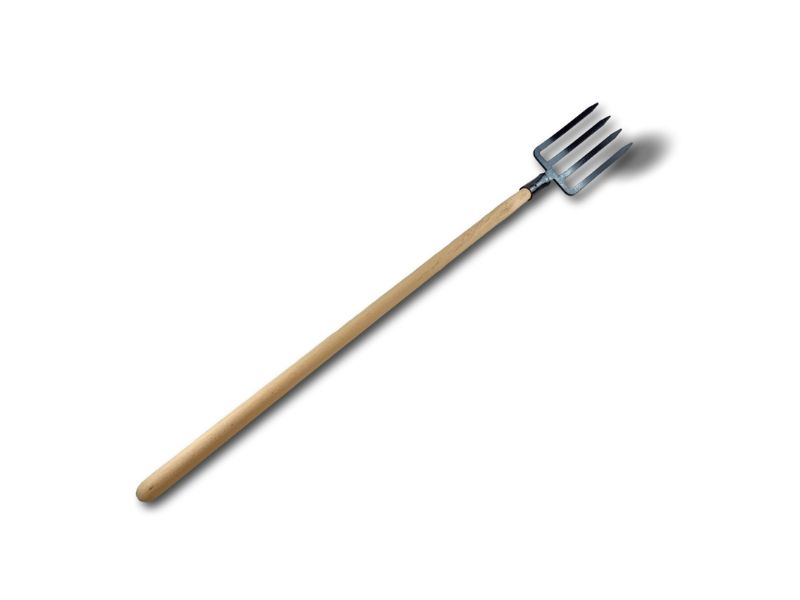 Fourche à bêche 4 dents larges | Manche de 120 cm en bois | Tête en acier forgé – Image 4