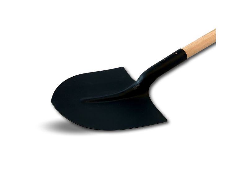 Pelle de maçon | Manche de 130 cm en bois | Bout rond col de cygne acier – Image 2