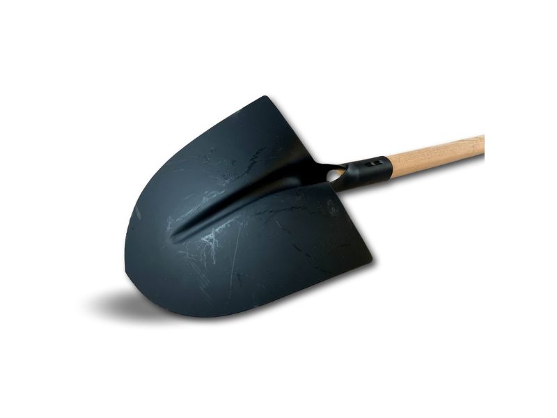 Pelle de maçon | Manche de 130 cm en bois | Bout rond col de cygne acier – Image 4