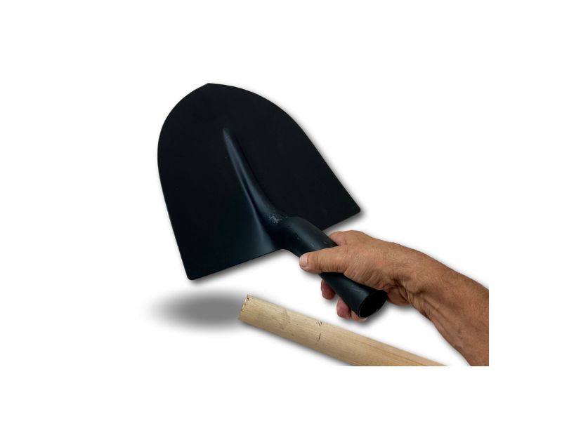 Pelle de maçon | Manche de 130 cm en bois | Bout rond col de cygne acier – Image 5