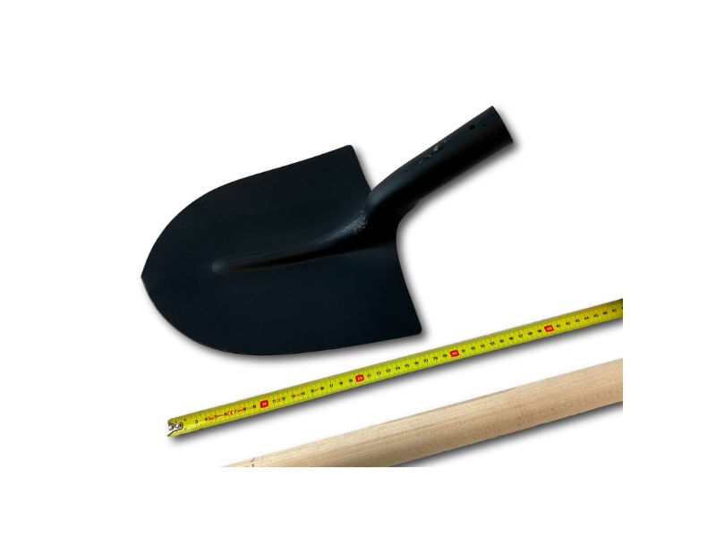Pelle de maçon | Manche de 130 cm en bois | Bout rond col de cygne acier – Image 8