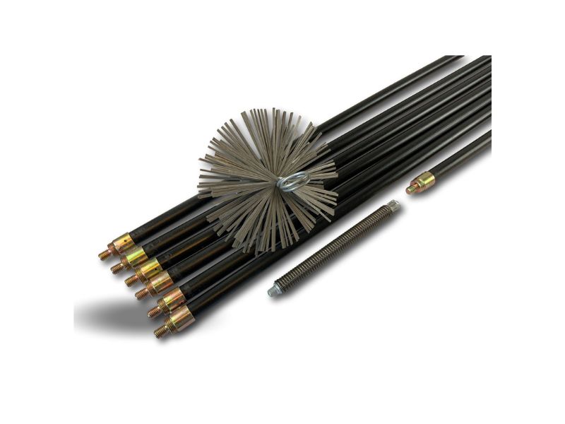 Kit ramonage hyper pro | Hérisson acier | 7 cannes noires PPN 13,25m + ressort