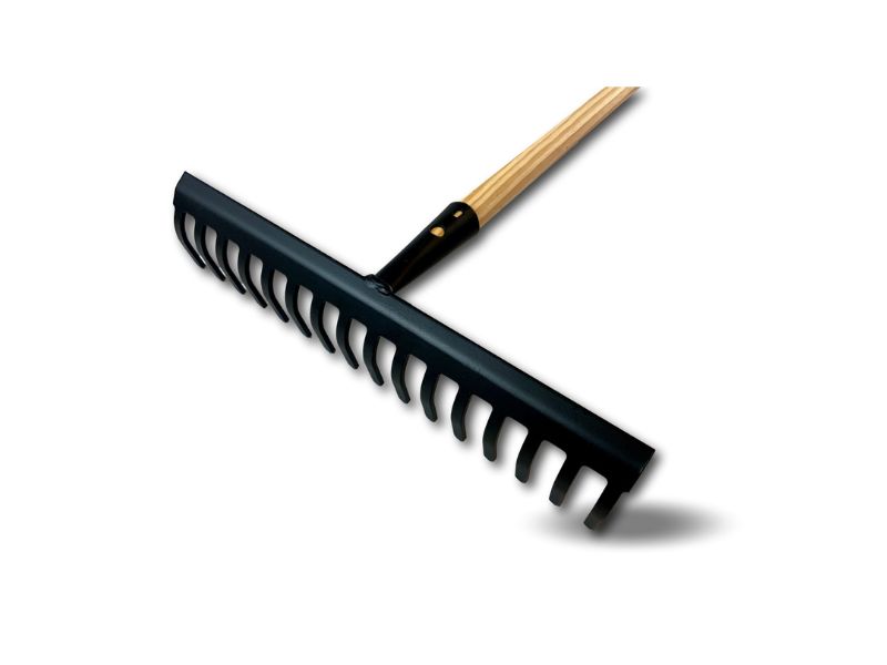 Rateau 16 dents recourbées | Manche 150 cm en bois | Tête acier | Largeur 40 cm – Image 2