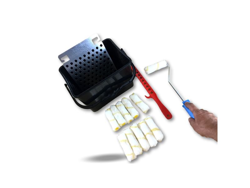 Kit peinture | 11 rouleaux pattes lapin | Monture Seau Mélangeur Grille – Image 4
