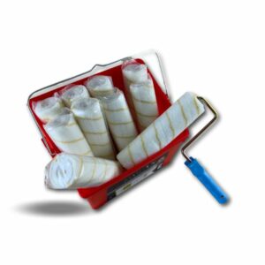 Pack peinture Anti gouttes | 10 manchons 250 mm à vis | 1 monture | Seau