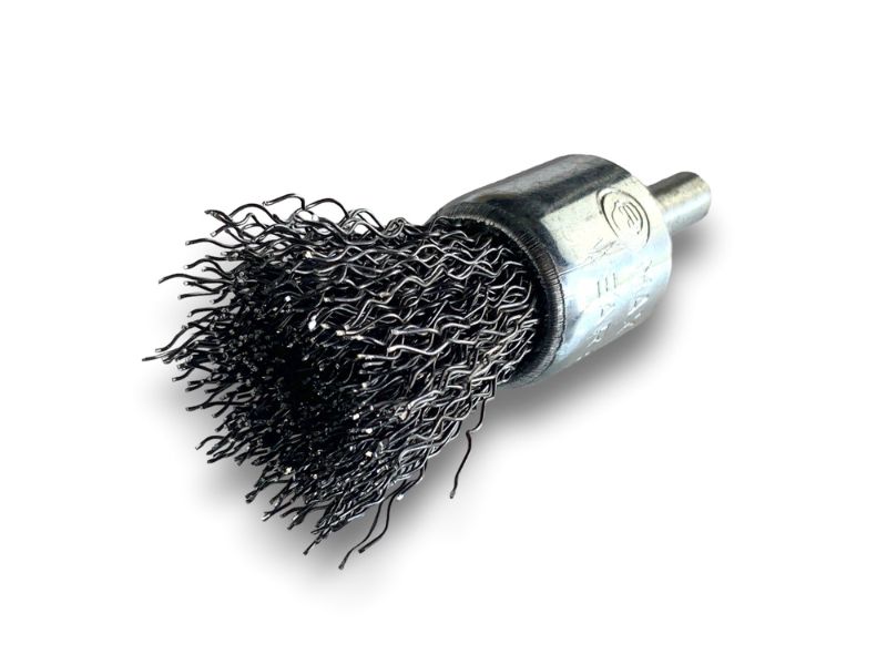 Brosse en bout sur tige | Forme pinceau | Fil ACIER dur | Diamètres variés – Image 2