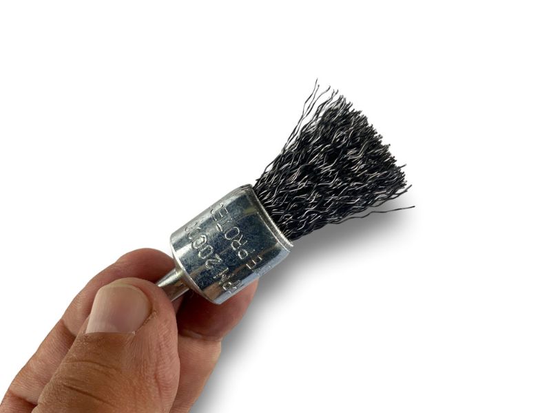 Brosse en bout sur tige | Forme pinceau | Fil ACIER dur | Diamètres variés – Image 4