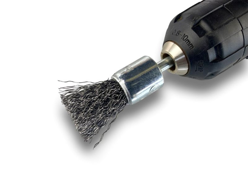 Brosse en bout sur tige | Forme pinceau | Fil ACIER dur | Diamètres variés – Image 5